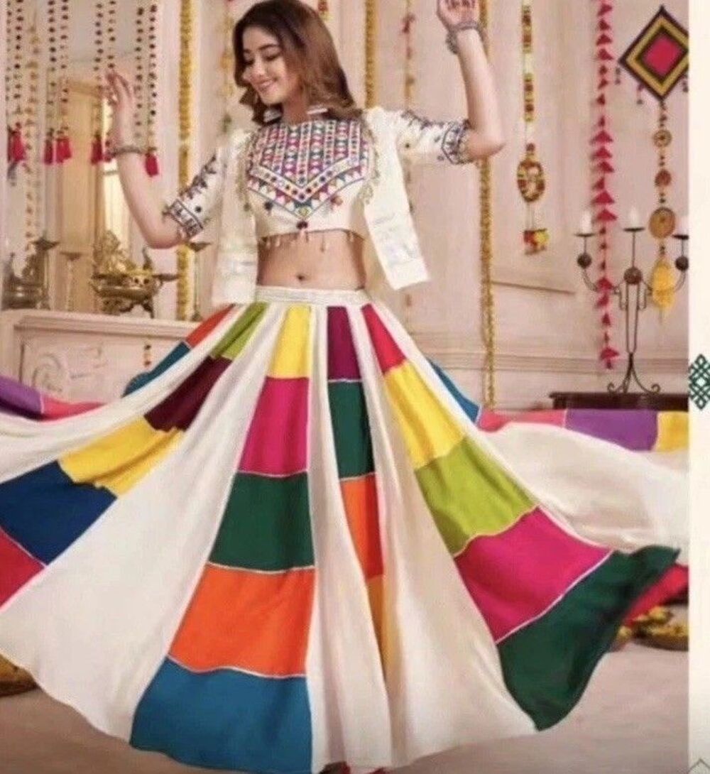 Chaniya Choli For Navratri Garba lehenga women Navratri adjustable size w jacket